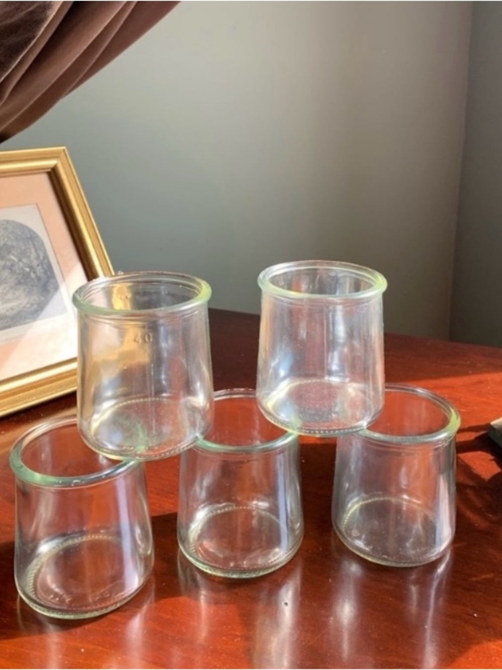 Set of 5 La Fermiere Clear Yogurt Cups Jars